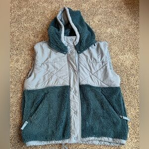 Free People Sherpa Vest - Teal/Blue (Removable Hood)